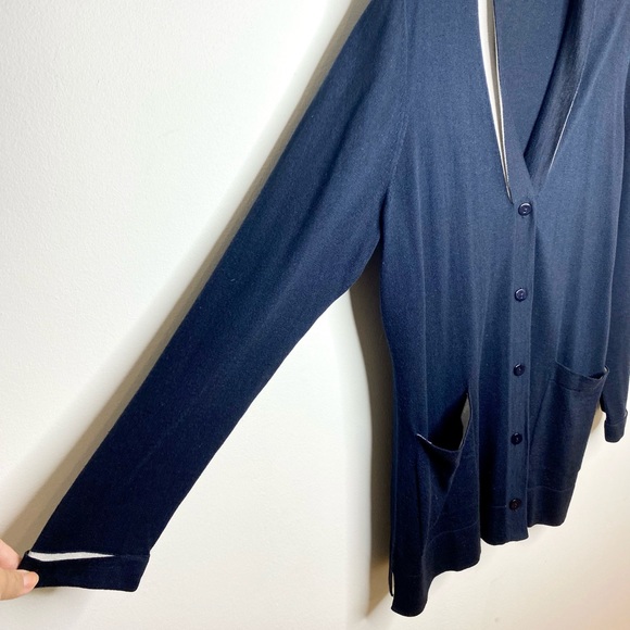 Marina Rinaldi Silk/Cashmere Longline Cardigan - Picture 4 of 9